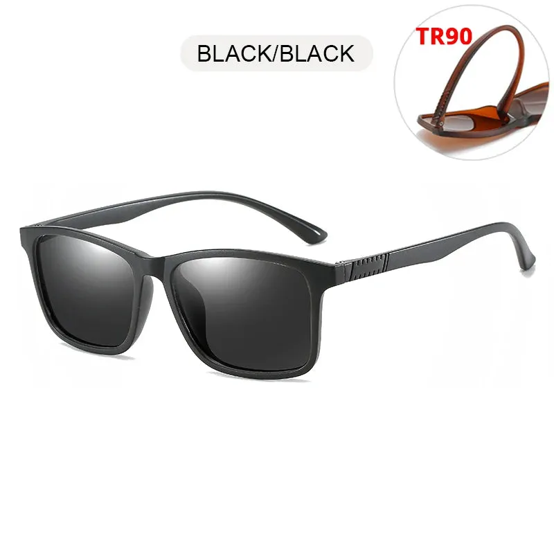 Light Weight TR90 Men Sun Glasses Classic Square Polarized Sunglasses For Male High Quality Driving Eyewear Outdoor Shades UV400