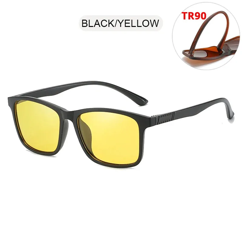 Light Weight TR90 Men Sun Glasses Classic Square Polarized Sunglasses For Male High Quality Driving Eyewear Outdoor Shades UV400