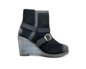 Maria Black Suede Wedge Bootie