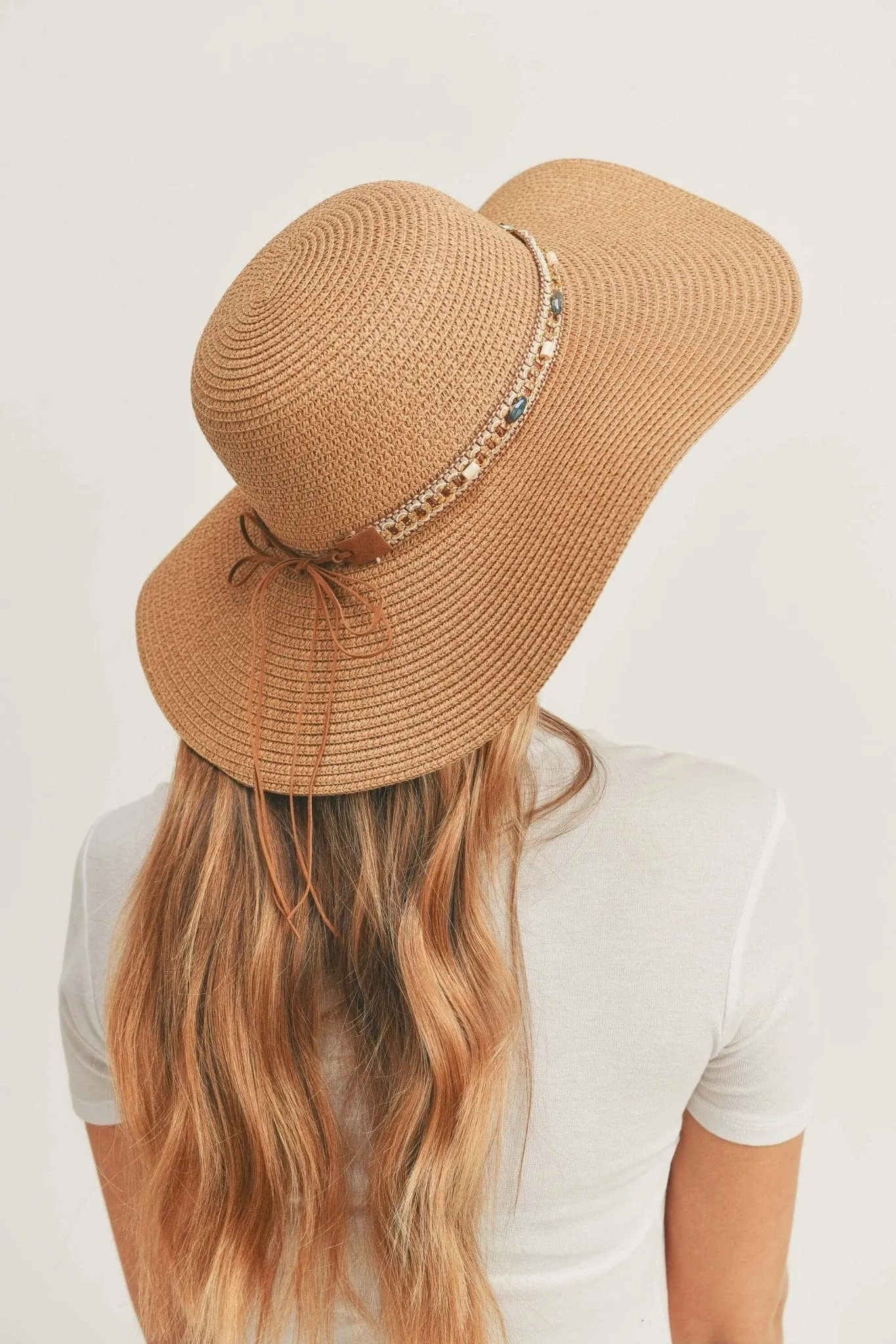 MH0103 Multi Beaded Band Floppy Hat