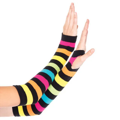 Neon Rainbow Gauntlet Gloves