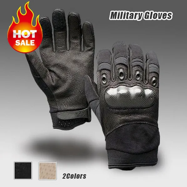 New Military Gloves New Outdoor Sports Army Full Finger Motorcycle Cycling Carbon Leather Gloves