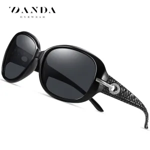 New Sunglasses for Women Classic Large Frame Polarized Sunglasses Diamond Studded Fashion Black Sunglasses