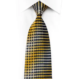 Nina Ricci Men's Crystal Silk Tie Yellow Geometric Dots On Navy