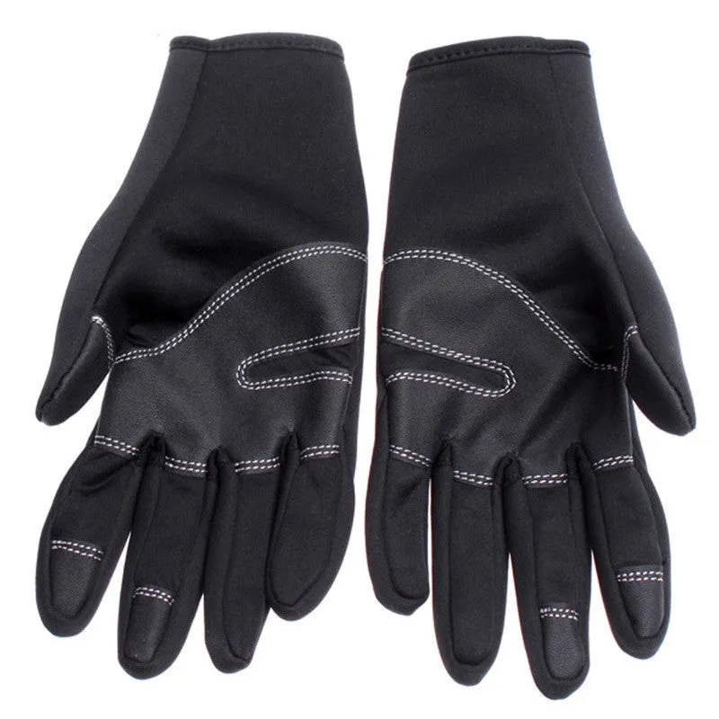 Outdoor Sports Winter Bicycle Bike Cycling Hiking Glove Windproof Simulated Leather Soft & Warm Gloves Black Size M/L/XL