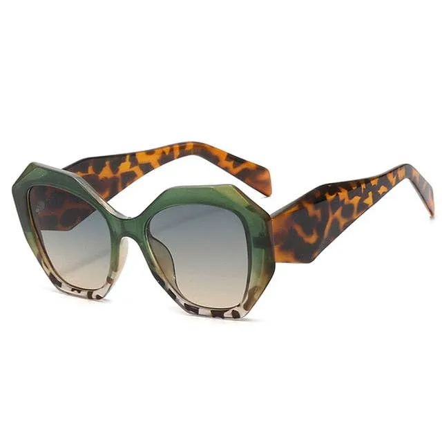 Oversized Retro Polygon Sunglasses