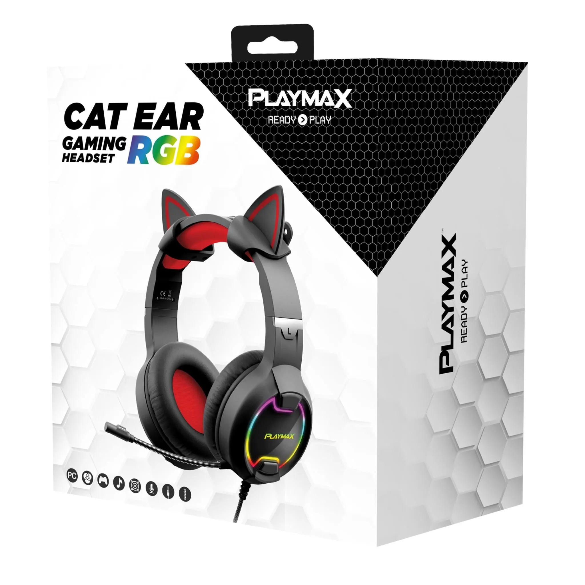 Playmax Black Cat Ear Headphones