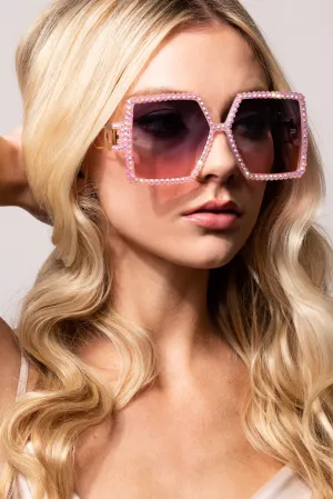 Priscilla Oversized Pentagon Rhinestone Sunglasses