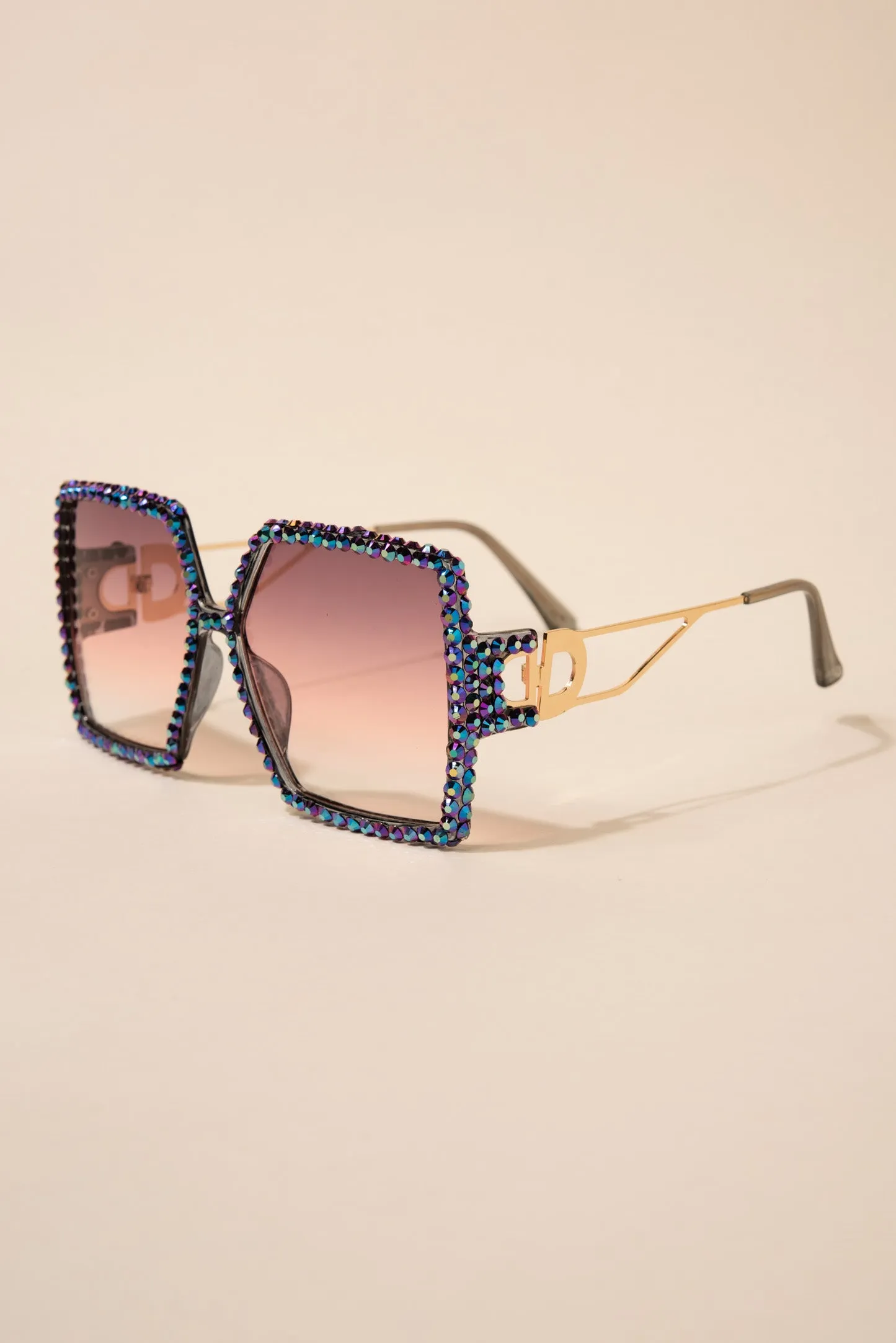 Priscilla Oversized Pentagon Rhinestone Sunglasses