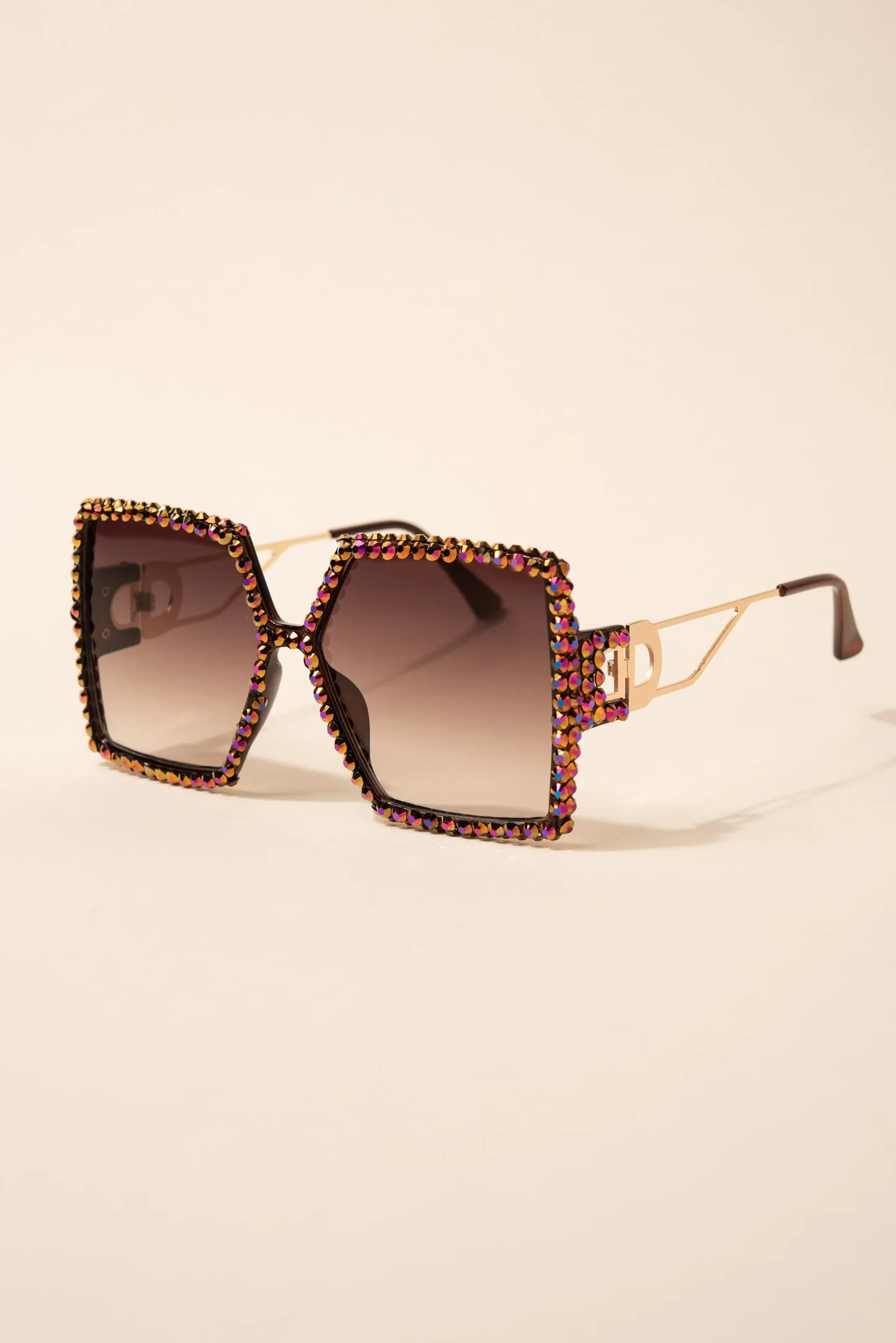 Priscilla Oversized Pentagon Rhinestone Sunglasses