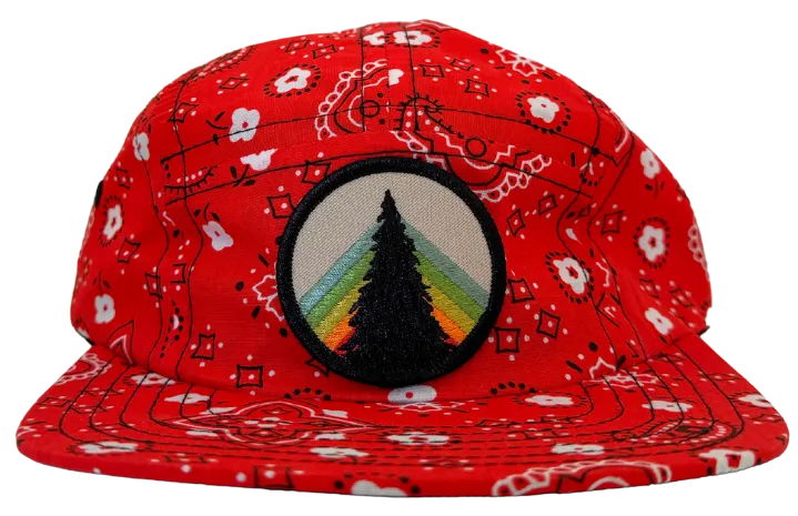 Redmond Five Panel Bandana Camp Cap / Rainbow Tree Patch