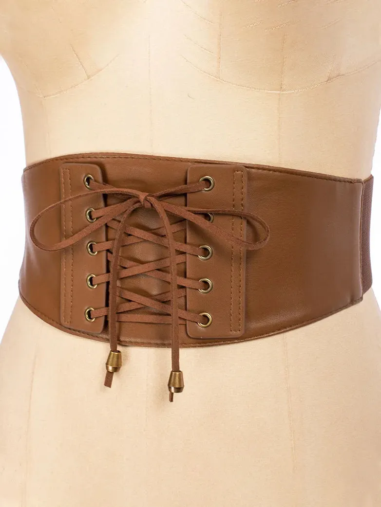 Ren Fair Women Pendant Stretchy Leather Waist Belt