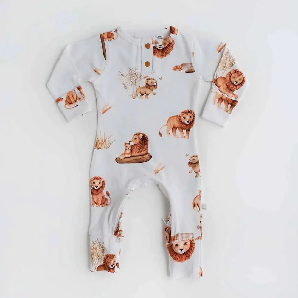 Snuggle Hunny - Organic Baby Growsuit - Lion