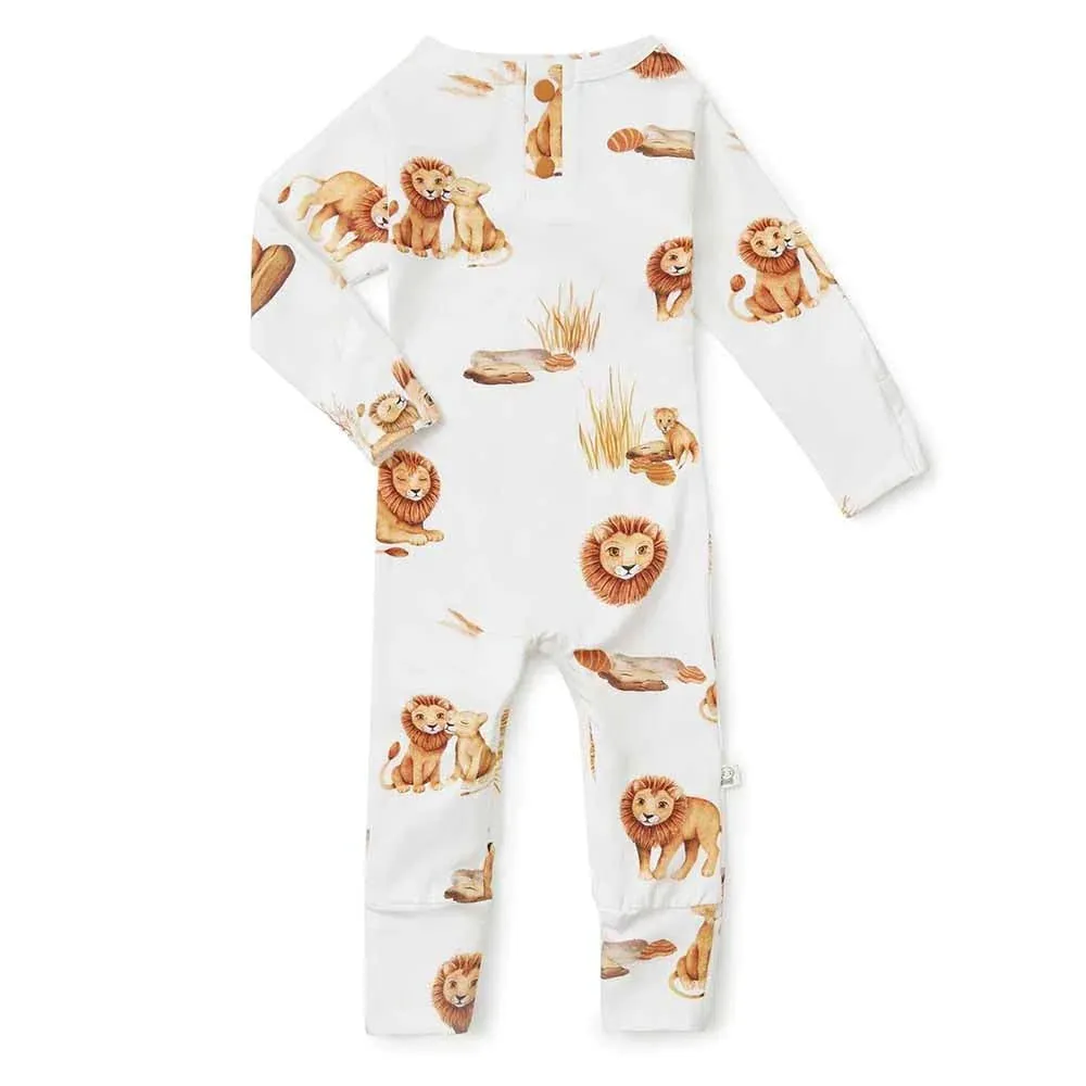 Snuggle Hunny - Organic Baby Growsuit - Lion