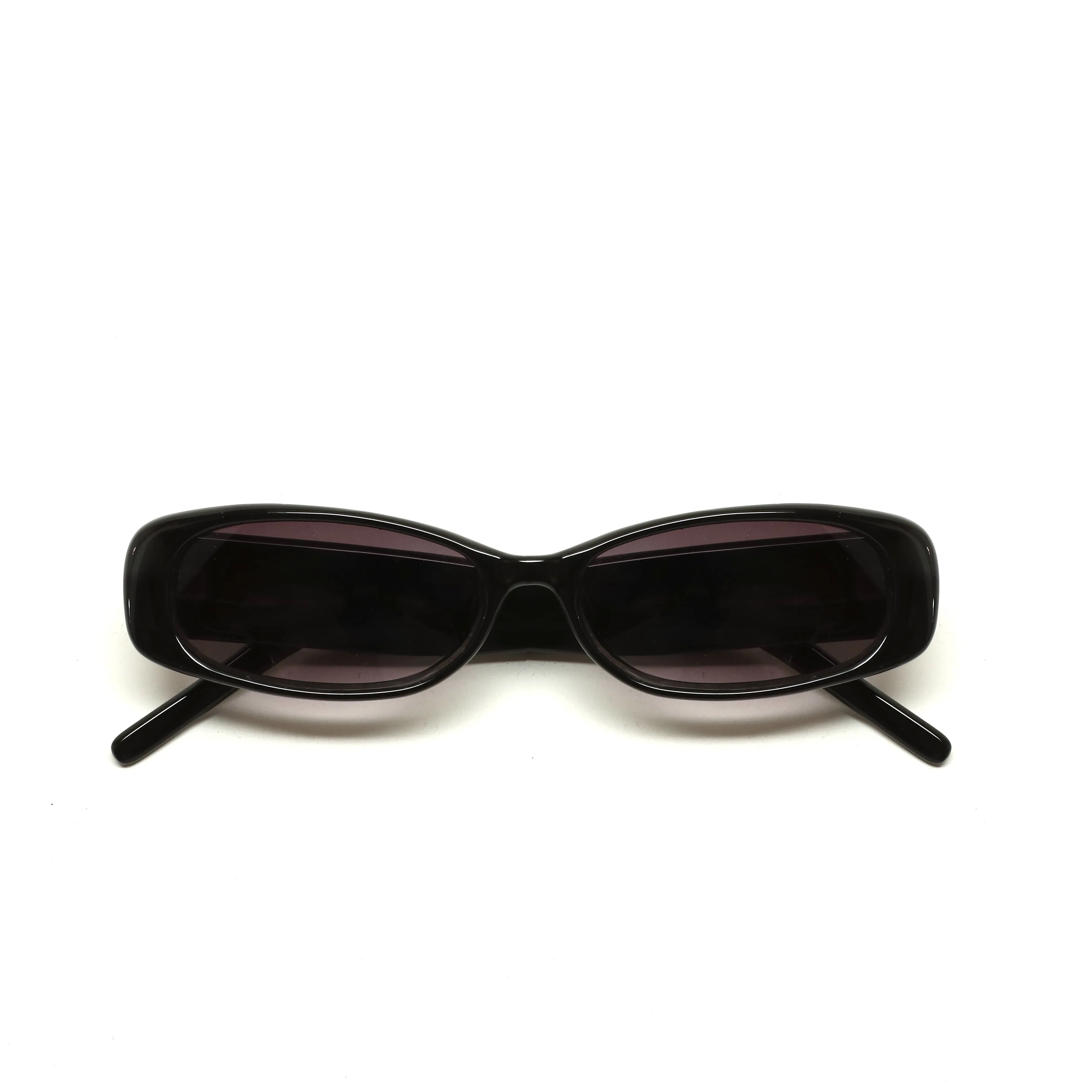 //Style 32// Deluxe Vintage 90s Narrow Rectangle Frame Sunglasses - Black