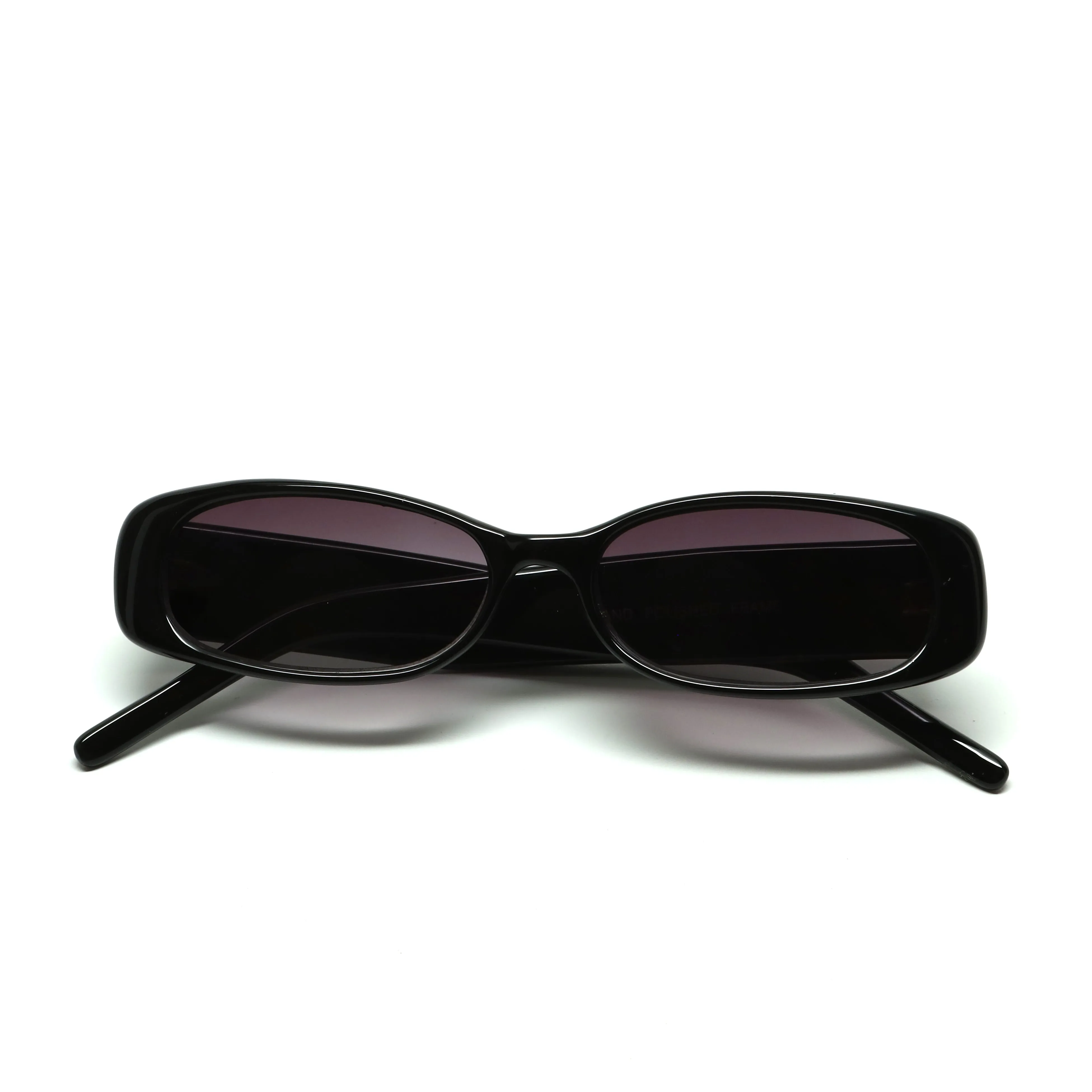 //Style 32// Deluxe Vintage 90s Narrow Rectangle Frame Sunglasses - Black