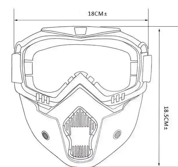 Tactical goggles for motorcycle helmet