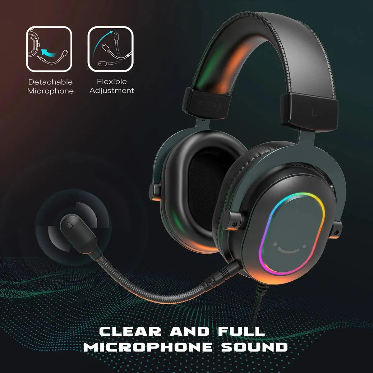 Ultimate Fifine RGB Gaming Headset with Virtual 7.1 Surround Sound and Customizable EQ for Gamers