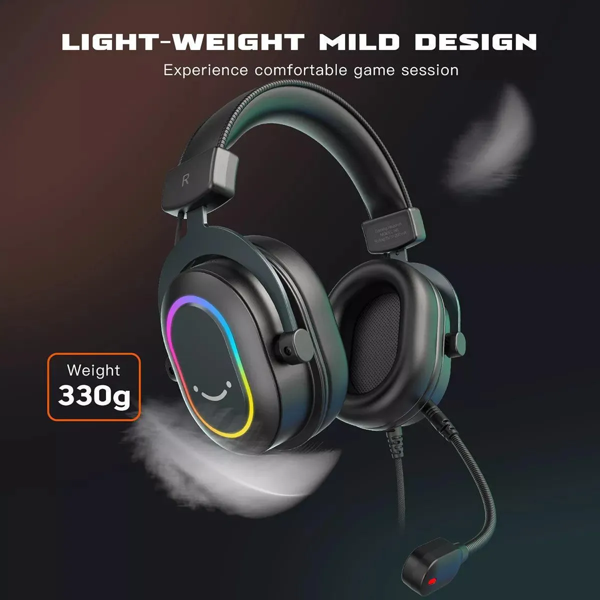 Ultimate Fifine RGB Gaming Headset with Virtual 7.1 Surround Sound and Customizable EQ for Gamers