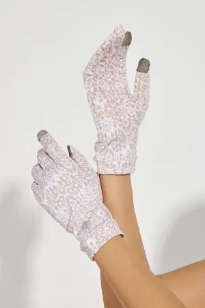 Unisex Gannett UV Gloves | Warm Taupe Coastal Ikat