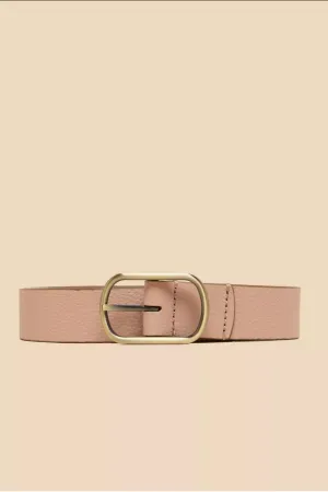 White Stuff Reversible Leather Belt - Gold Tan Metallic