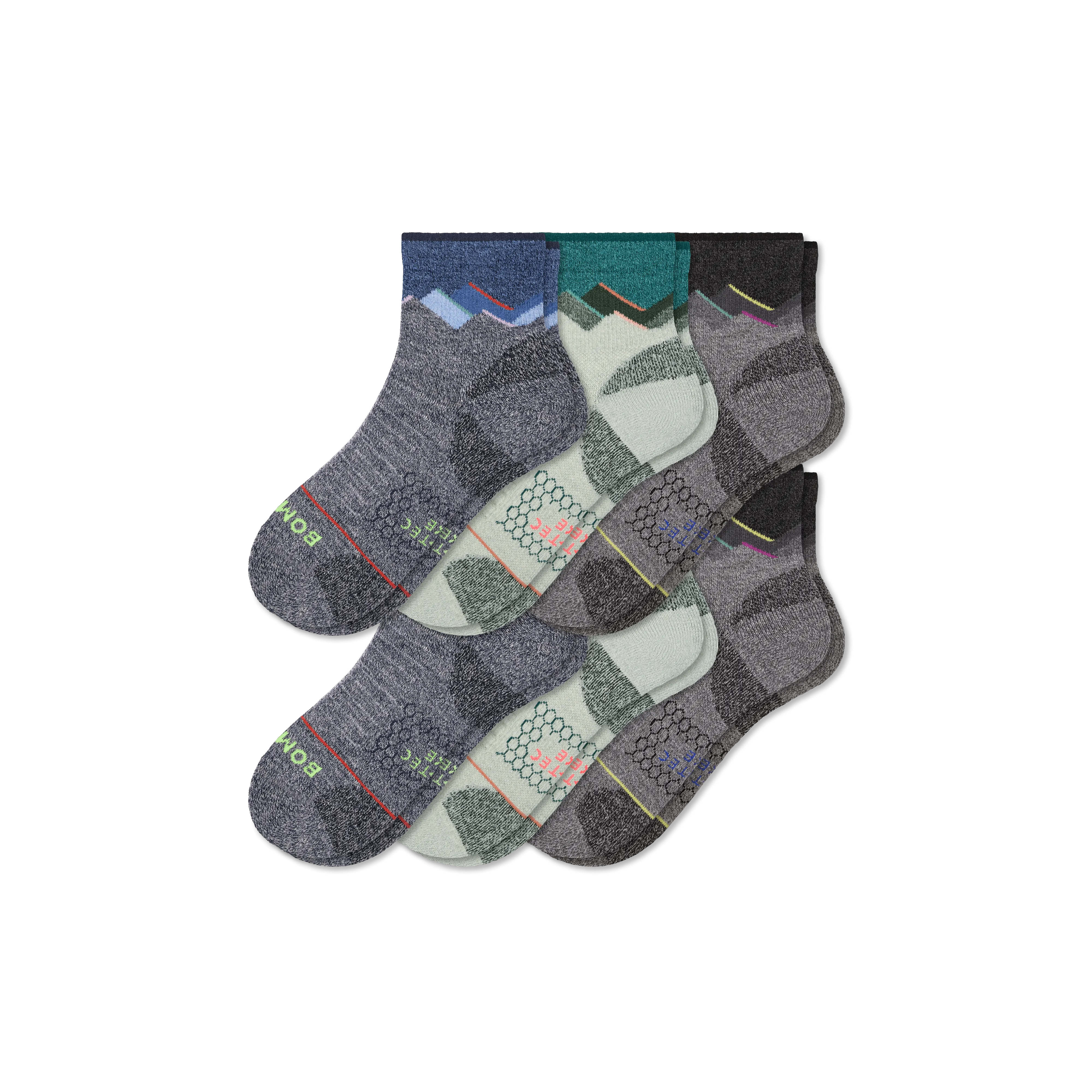 Women's Merino Wool Blend Hiking Quarter Sock 6-Pack